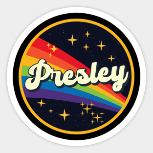 Presley // Rainbow In Space Vintage Style Sticker